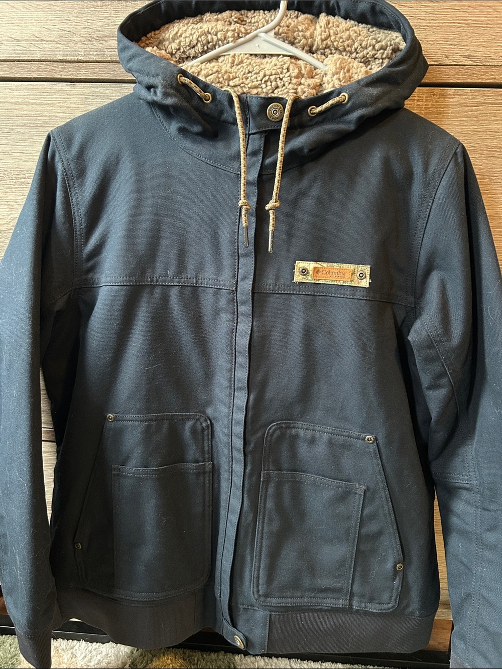 Columbia Black Sherpa-Lined Hooded PHG Jacket